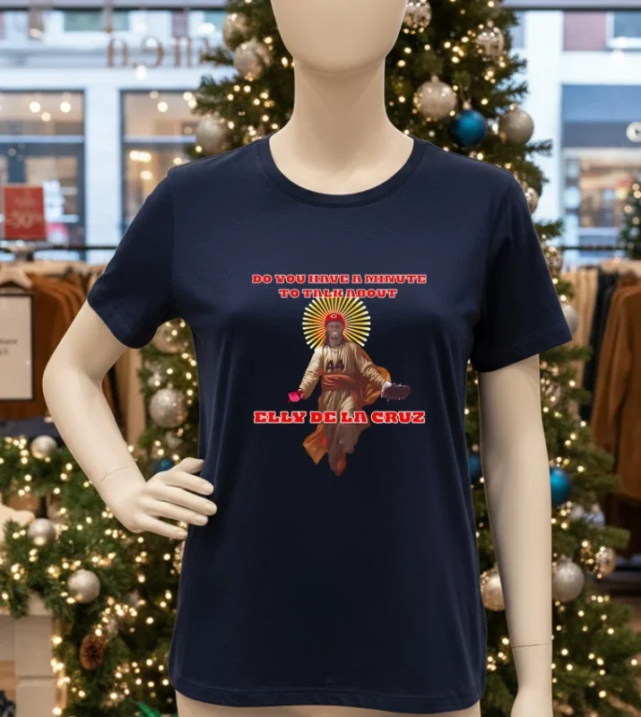 Cincinnati Reds Elly Christ La Cruz Do You Have A Minute To Talk About   Navy T Shirt