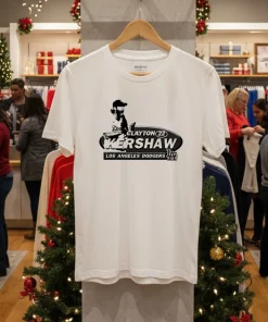 Clayton Kershaw Los Angeles Dodgers Logo Baseball White T Shirt