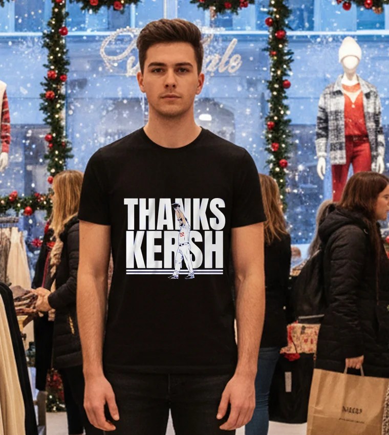 Clayton Kershaw Royal Los Angeles Dodgers Thank You - black-t-shirt Clayton Kershaw Royal Los Angeles Dodgers Thank You Black T Shirt