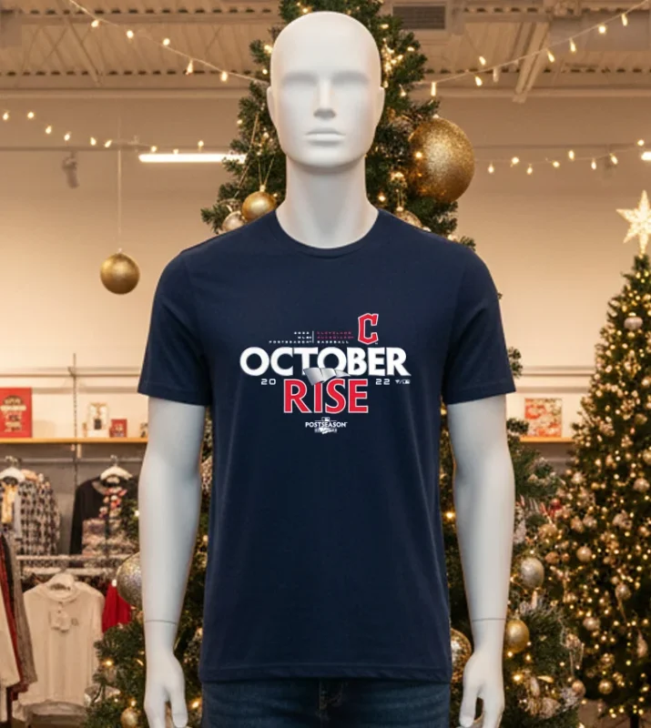 Cleveland Guardians Post Season Participant Locker Room   Black T Shirt