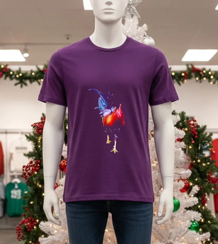 Colorful Rooster Classic T   Purple T Shirt