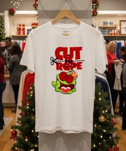 Cut The Rope Om Nom Video Games   White T Shirt