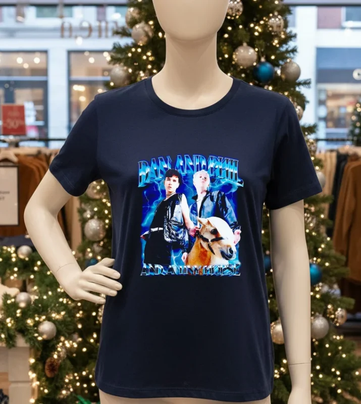 Dan And Phil And A Tiny Horse Graphic Navy T Shirt