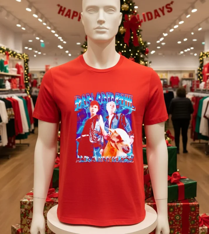 Dan And Phil And A Tiny Horse Graphic   Red T Shirt