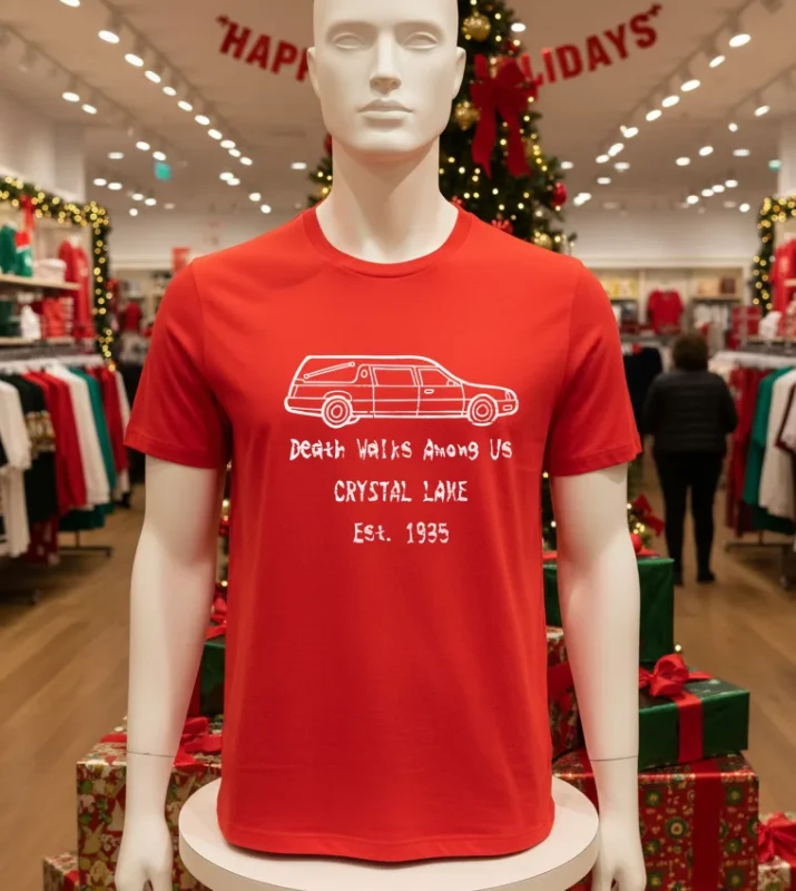 Death Walks Among Us Crystal Lake Est 1935 Red T Shirt