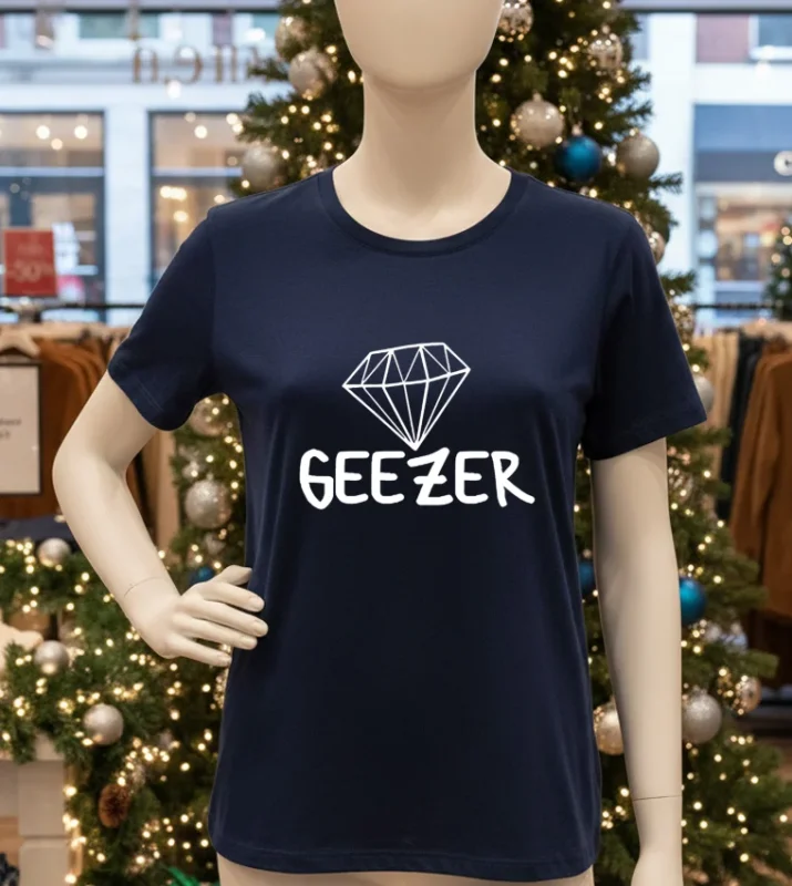 Diamond Geezer Logo   Navy T Shirt
