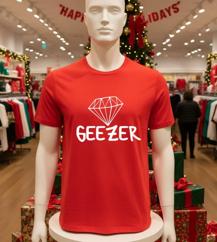 Diamond Geezer Logo   Red T Shirt