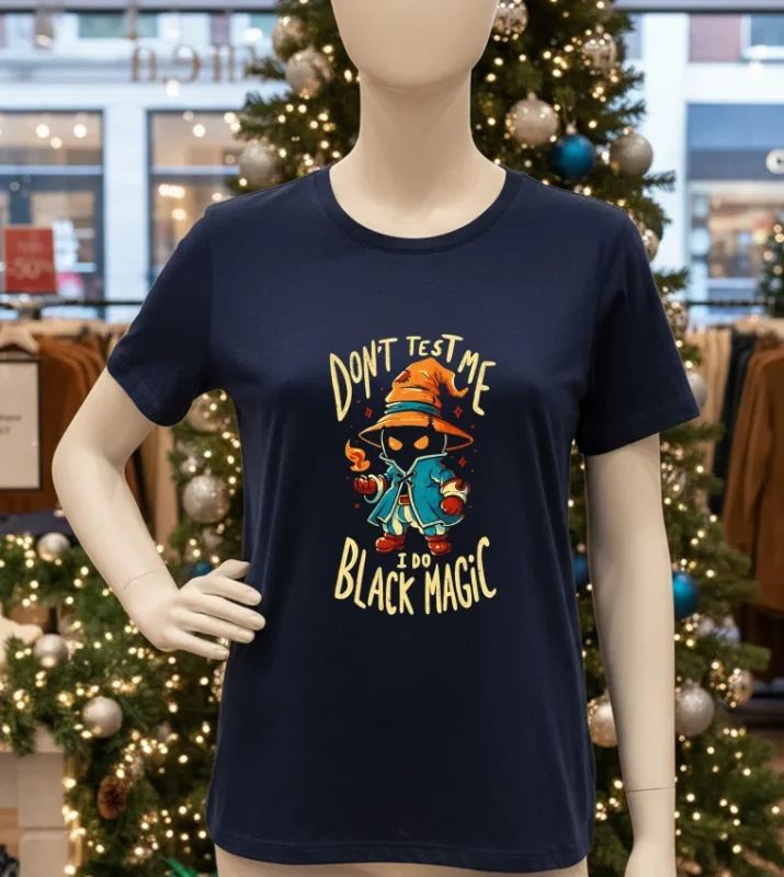 Don T Test Me I Do Black Magic Halloween   Navy T Shirt