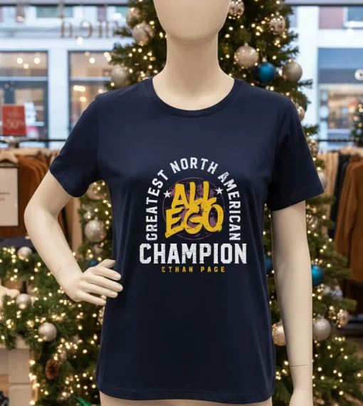 Ethan Page Greatest North American Champion All Ego   Navy T Shirt