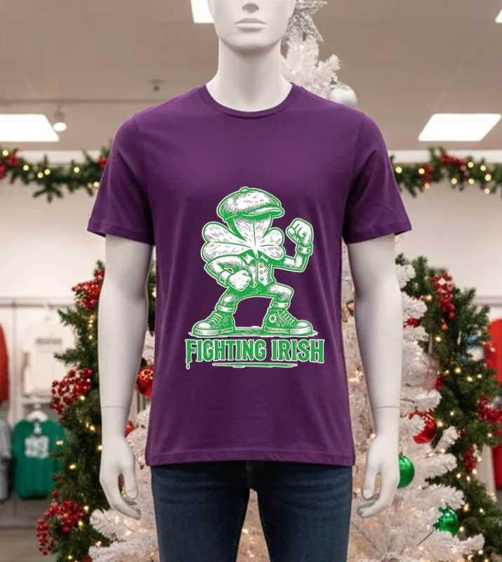 Fighting Irish Classic   Purple T Shirt
