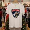 Florida Panthers Shield Pink Panther White T Shirt