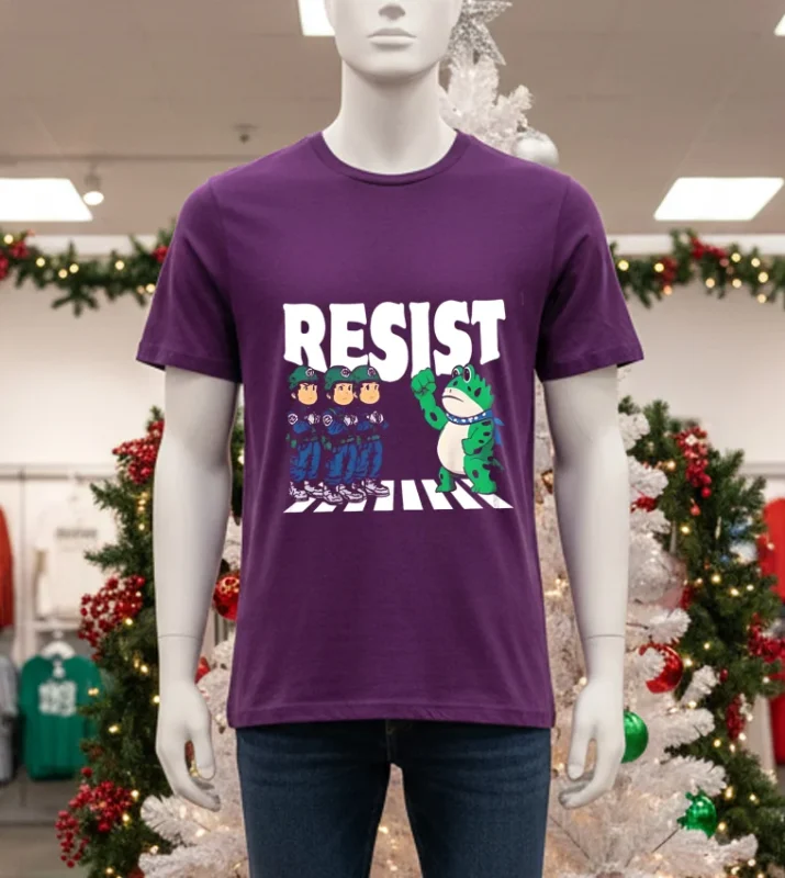 Frog Resist Portland Frog Protest Activist Frog Liberal Resistance   Purple T Shirt