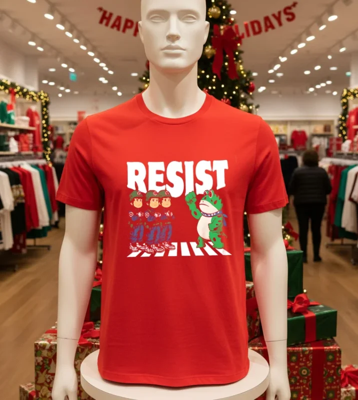 Frog Resist Portland Frog Protest Activist Frog Liberal Resistance   Red T Shirt