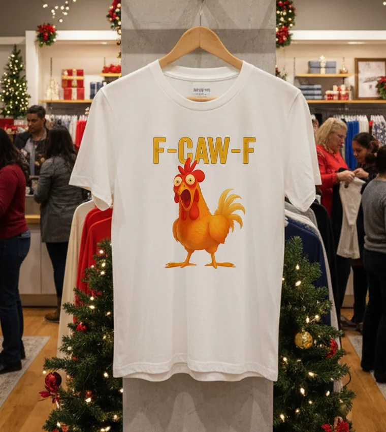 Funny F Caw F Chicken T - white-t-shirt Funny F Caw F Chicken T White T Shirt