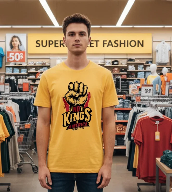Hand No Kings In America Since 1776 Yellow T Shirt