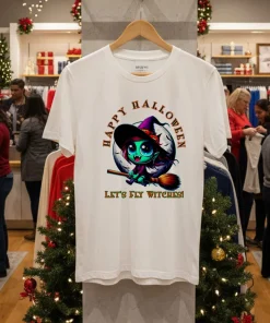 Happy Halloween Lets Fly Witches Vampire Witch cute shirt