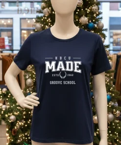 Hbcu Made The Groove School   Navy T Shirt