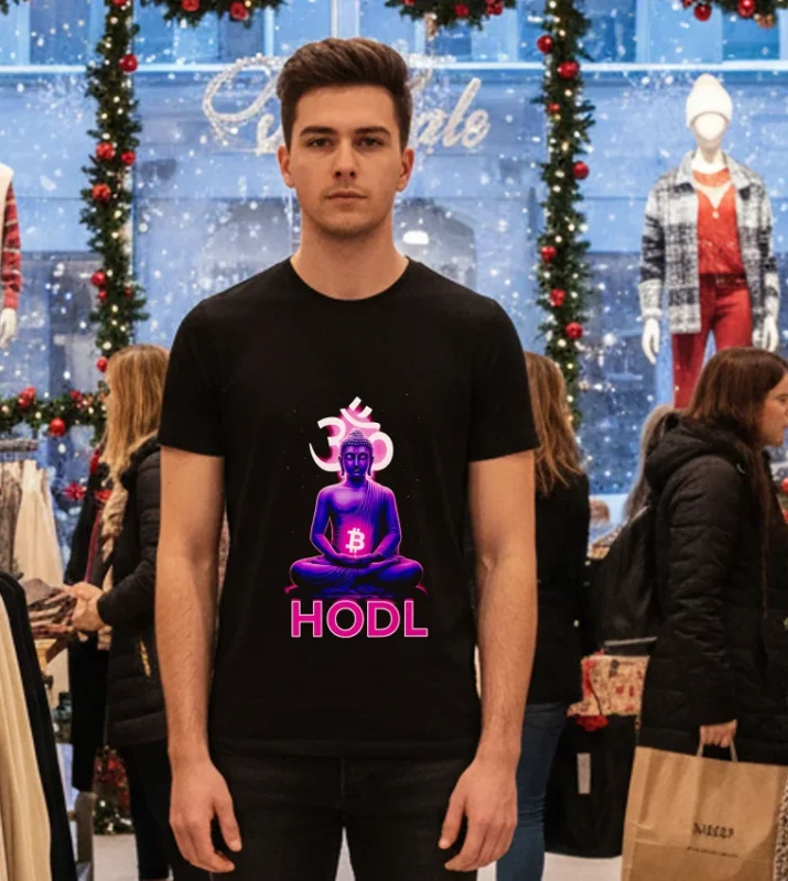 Hodl Buddha Bitcoin   Black T Shirt