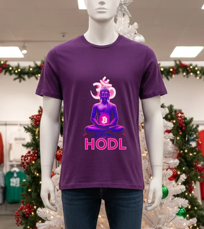 Hodl Buddha Bitcoin   Purple T Shirt
