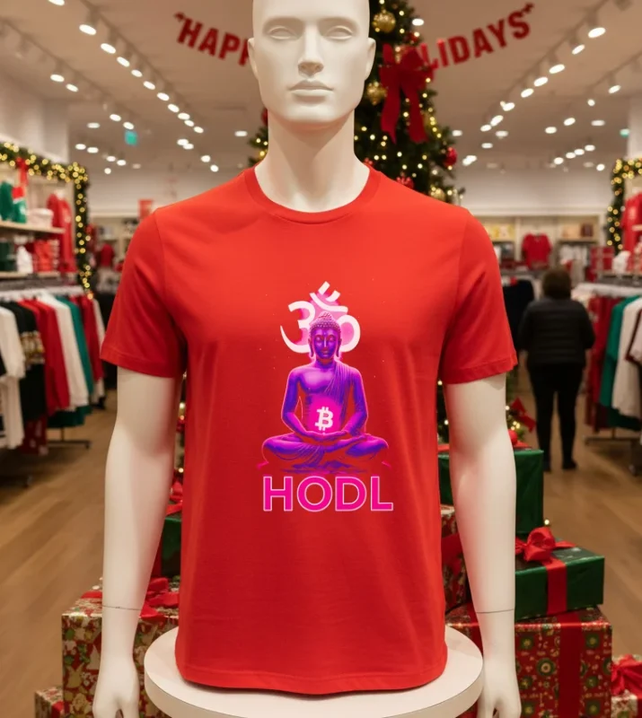 Hodl Buddha Bitcoin   Red T Shirt