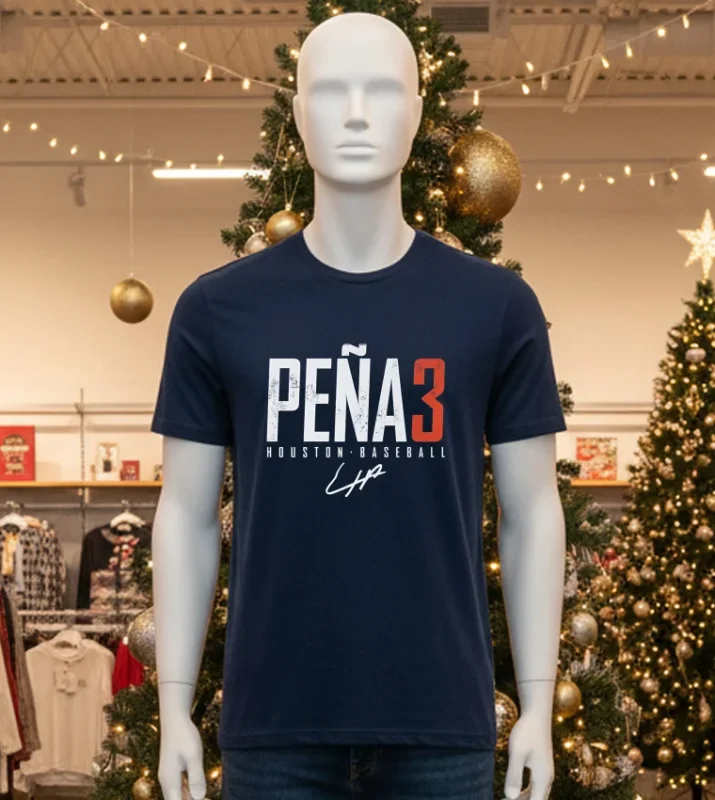 Houston Baseball Jeremy Pena Houston Elite Signature   Black T Shirt