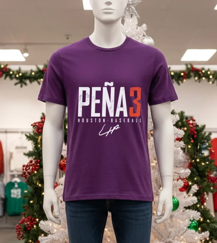 Houston Baseball Jeremy Pena Houston Elite Signature Purple T Shirt