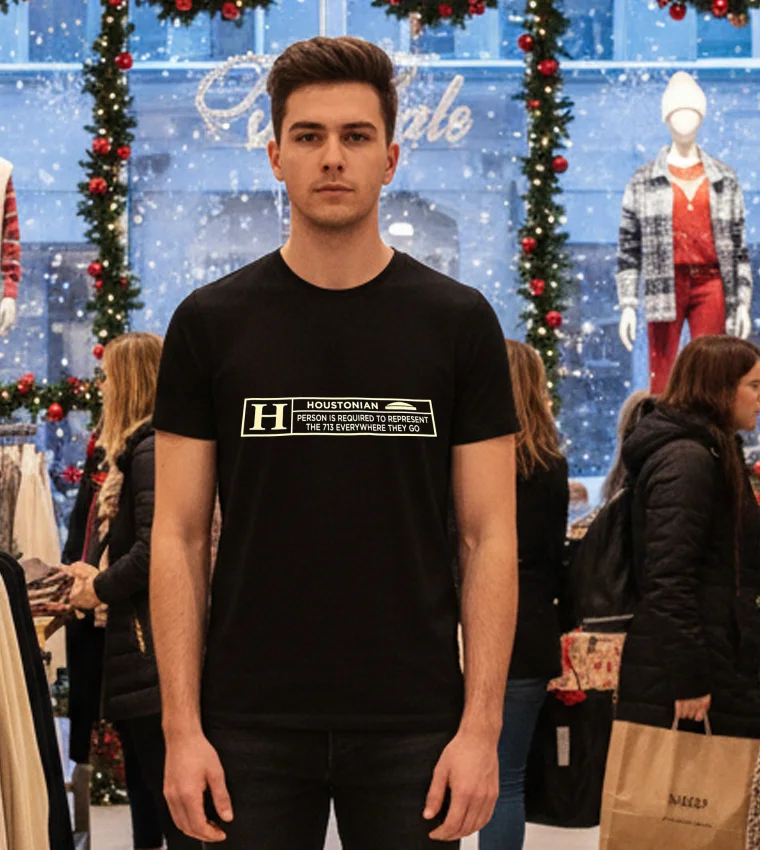 Houstonian Person Is Required To Represent The 713 Everywhere They Go - black-t-shirt Houstonian Person Is Required To Represent The 713 Everywhere They Go Black T Shirt