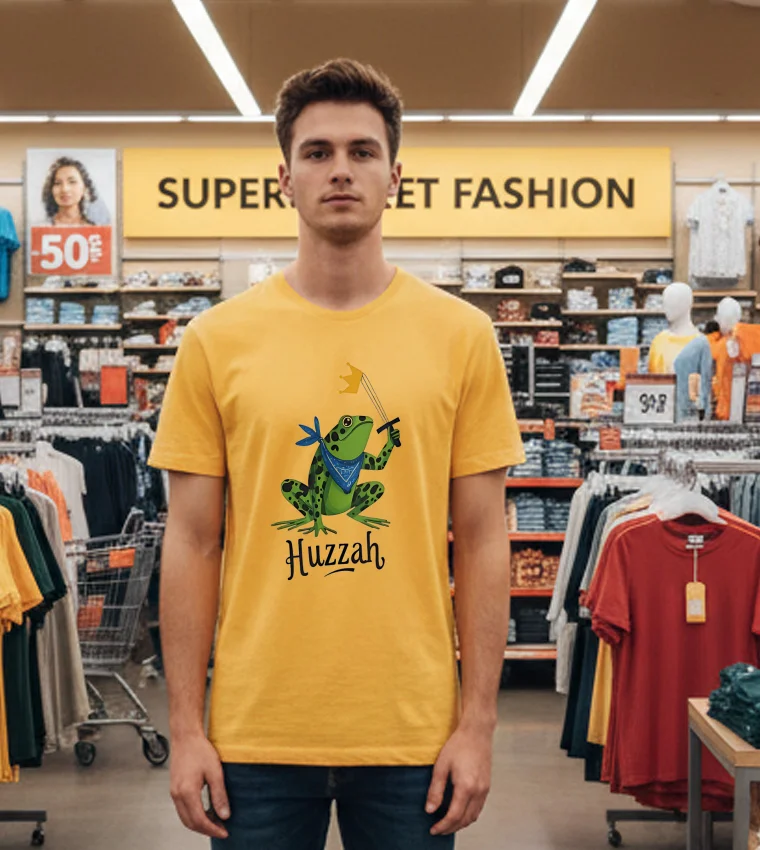 Huzzah Frog Protest Portland Frog Meme - yellow-t-shirt Huzzah Frog Protest Portland Frog Meme Yellow T Shirt