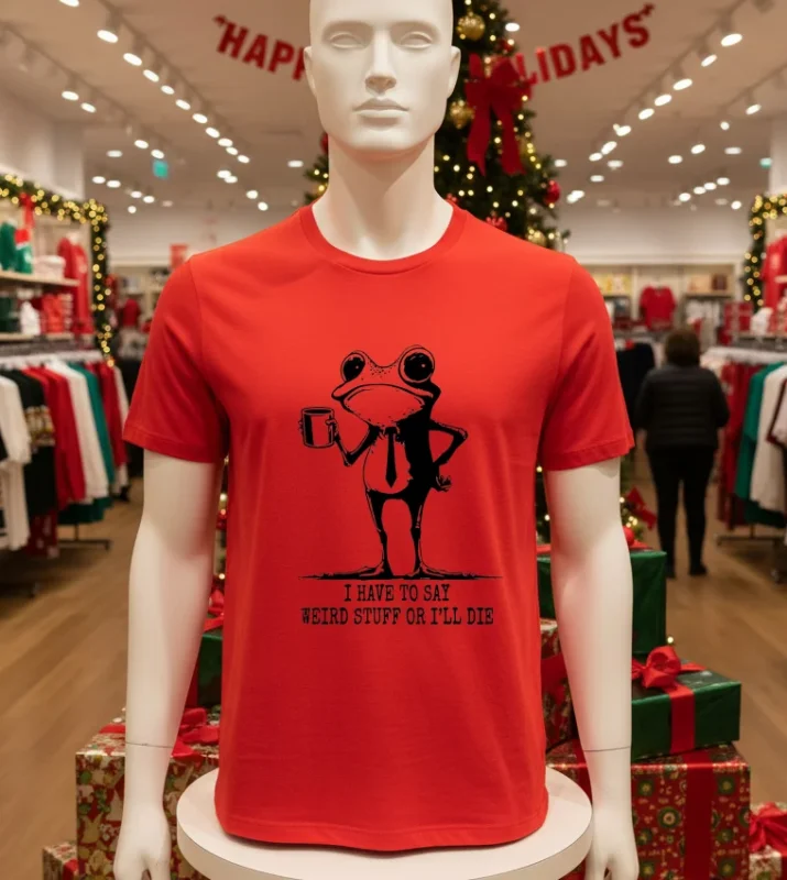 I Have To Say Weird Stuff Or I Will Die Frog Red T Shirt