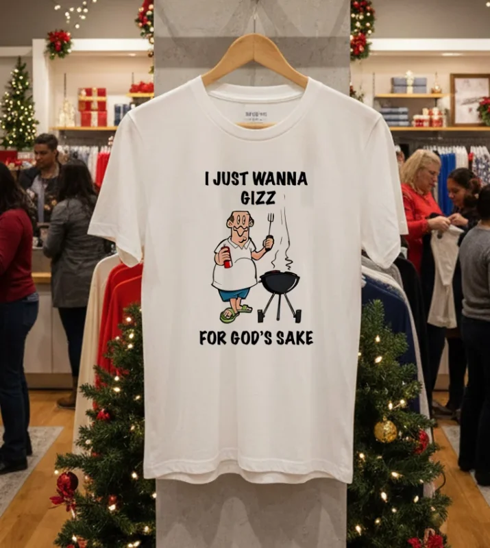 I Just Wanna Grill For God S Sake Cartoon White T Shirt