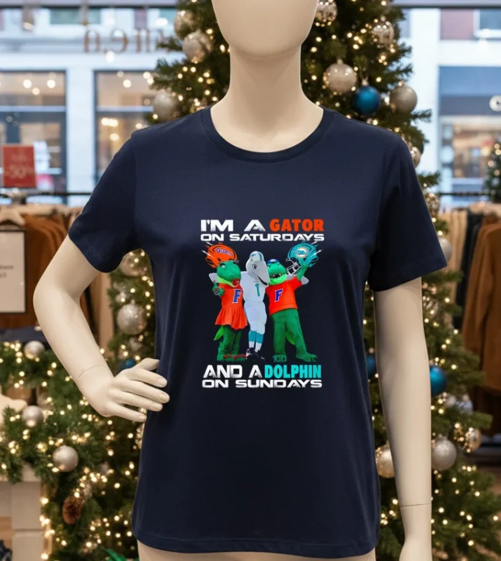 I M A Gator On Saturdays And A Dolphin On Sundays   Navy T Shirt