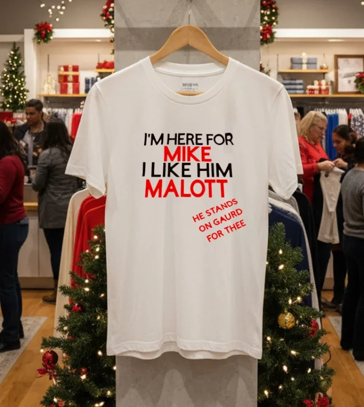 I M Here For Mike I Like Him Malott He Stands On Gaurd For Thee T   White T Shirt