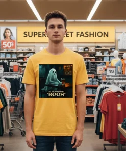 I M Just Here For The Boos Halloween 2025 Yellow T Shirt