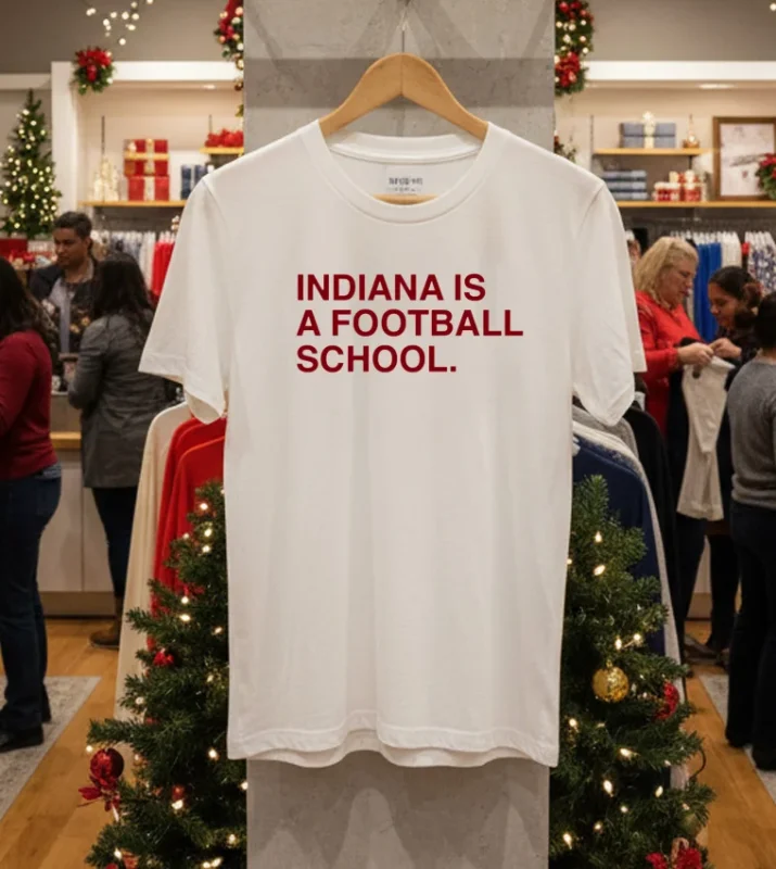 Indiana Is A Football School   White T Shirt