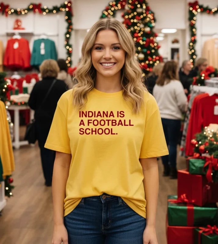Indiana Is A Football School Yellow T Shirt