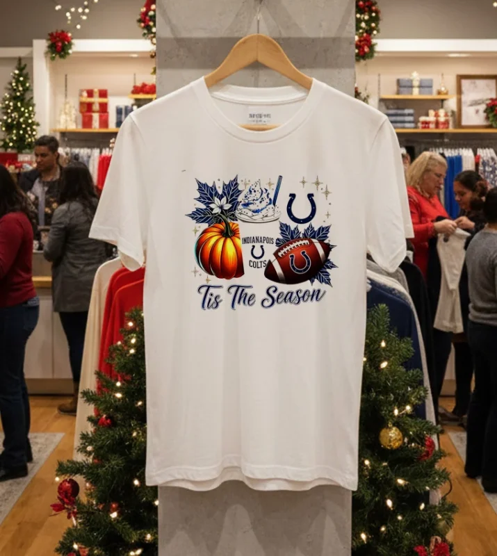 Indianapolis Colts Tis The Season Halloween   White T Shirt