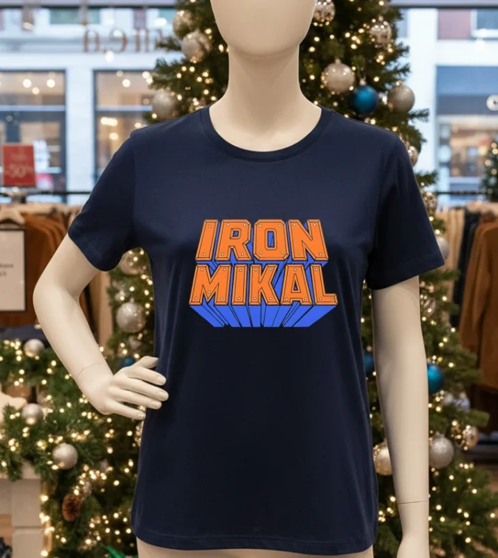 Iron Mikal Bridges Design   Navy T Shirt
