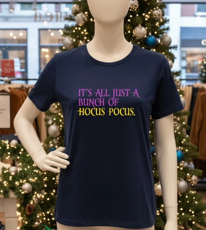 It S All Just A Bunch Of Hocus Pocus Halloween   Navy T Shirt