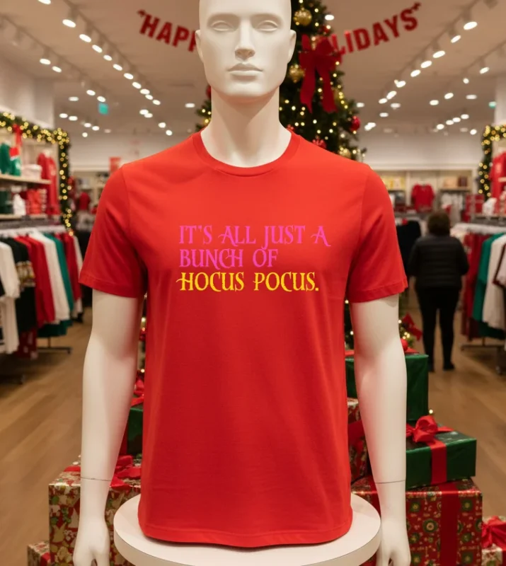 It S All Just A Bunch Of Hocus Pocus Halloween Red T Shirt