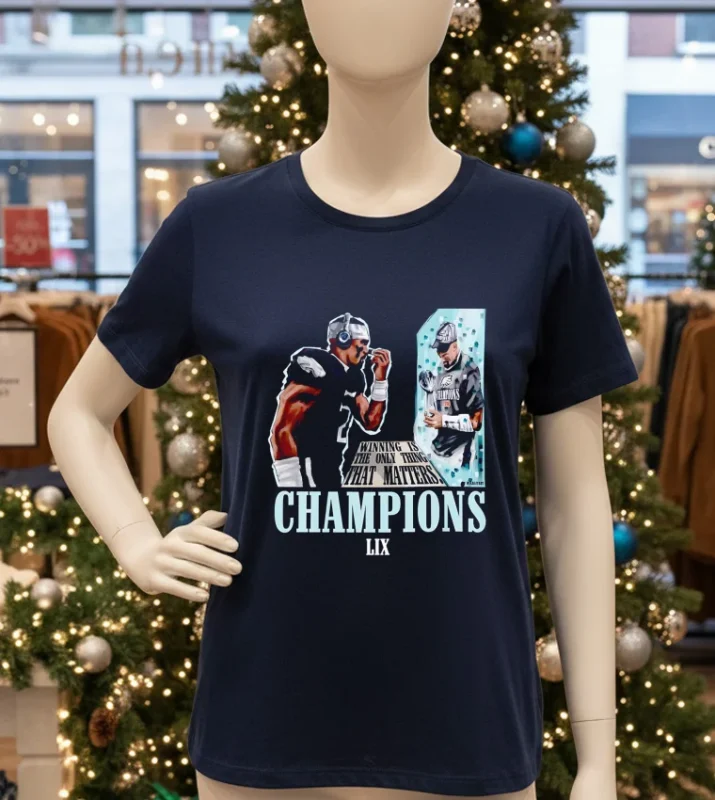 Jalen Hurts Winning Is The Only Thing That Matters Champions Lix T   Navy T Shirt