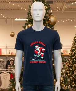 Jingle Balls And Hockey Sticks Santa s Field Hockey American style t-shirt