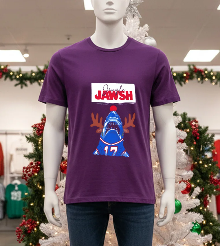Jingle Jawsh Buffalo Bills Snack Number 17 - purple-t-shirt Jingle Jawsh Buffalo Bills Snack Number 17 Purple T Shirt