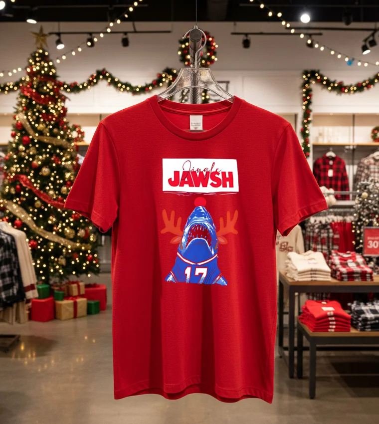 Jingle Jawsh Buffalo Bills Snack Number 17 - red-t-shirt Jingle Jawsh Buffalo Bills Snack Number 17 Red T Shirt