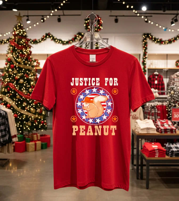 Justice For Peanut The Squirrel Maga President Trump Us 47 - red-t-shirt Justice For Peanut The Squirrel Maga President Trump Us 47 Red T Shirt