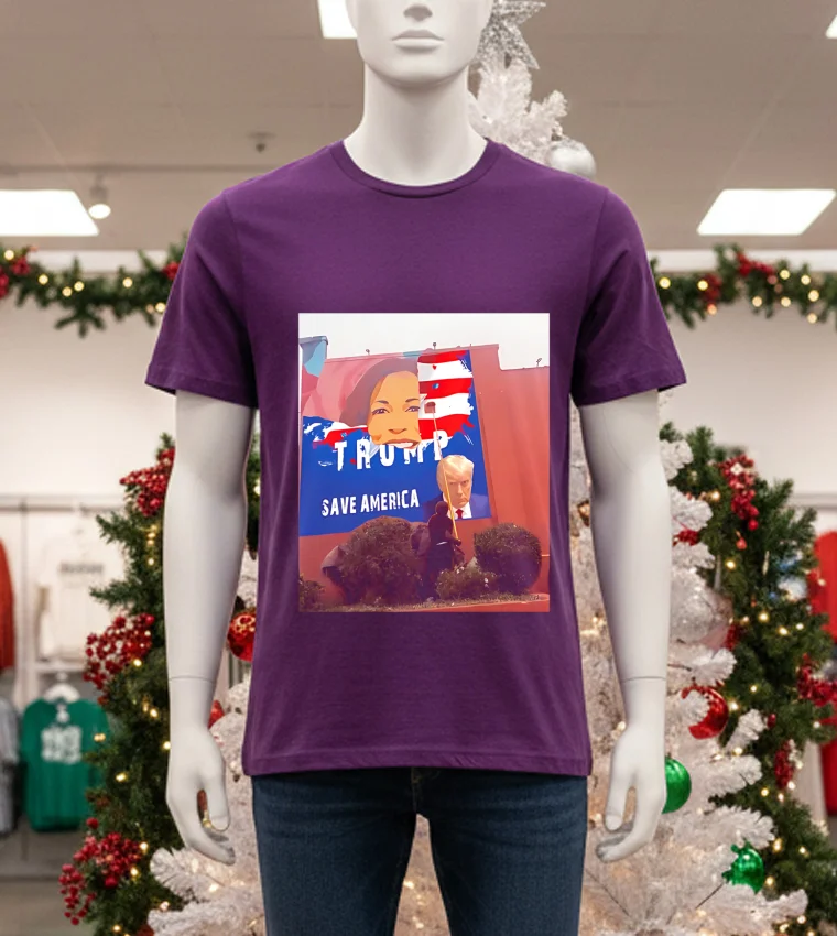 Kamala Was Replaced By Trump Poster - purple-t-shirt Kamala Was Replaced By Trump Poster Purple T Shirt