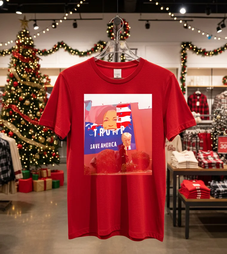 Kamala Was Replaced By Trump Poster - red-t-shirt Kamala Was Replaced By Trump Poster Red T Shirt