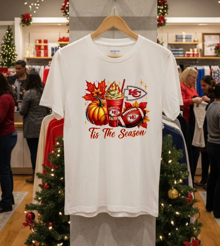 Kansas City Chiefs Tis The Season Halloween   White T Shirt