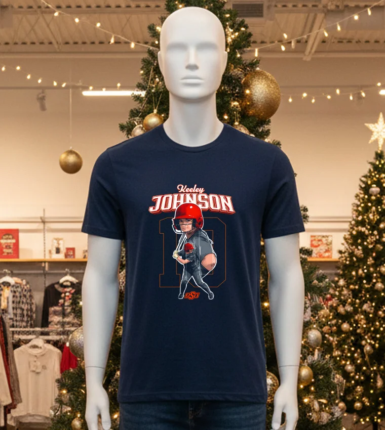 Keeley Johnson Oklahoma State Player Collage Poster - black-t-shirt Keeley Johnson Oklahoma State Player Collage Poster Black T Shirt