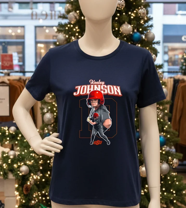 Keeley Johnson Oklahoma State Player Collage Poster Navy T Shirt