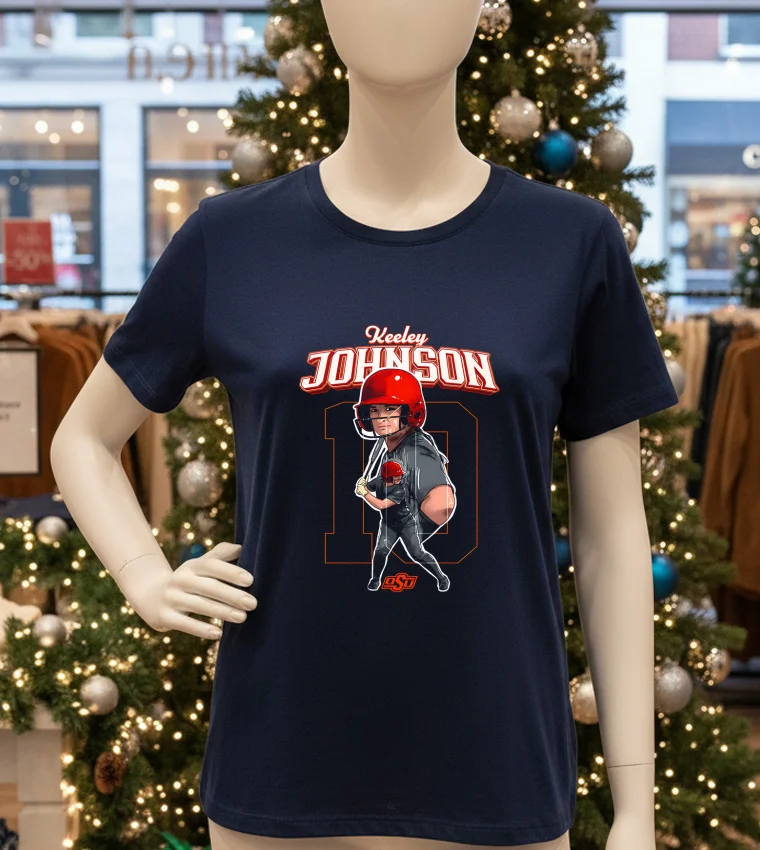 Keeley Johnson Oklahoma State Player Collage Poster - navy-t-shirt Keeley Johnson Oklahoma State Player Collage Poster Navy T Shirt